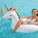 Inflatable Unicorn Flamingo Pool Floats - Jasonwell 2 Pack Pool Floaties Inflatables Rafts for Swimming Pool Tubes for Floating Lake Beach Floaty Swim Rings Pool Party Toys for Adults Kids