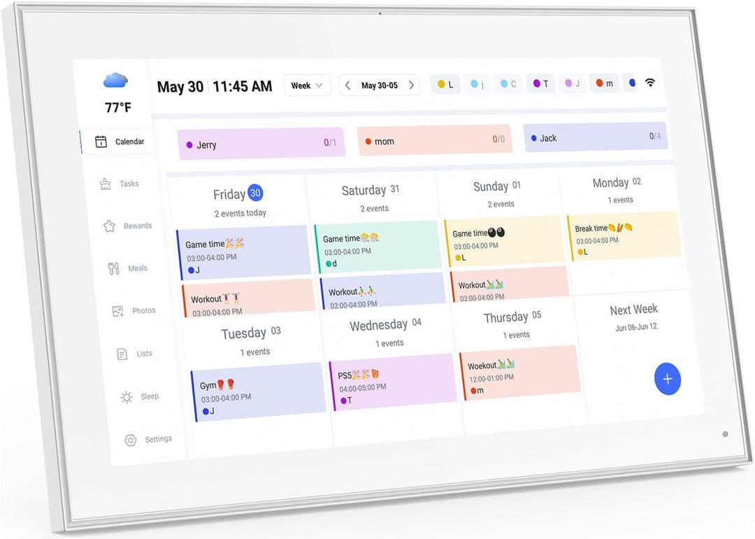 15.6 Inch Smart Desk Calendar & Chore Chart, IPS HD Touchscreen Interactive Display for Family Schedules, Streamline Household Organization