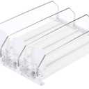 uxcell 3pcs Soda Can Organizer for Refrigerator, Self-Pushing Drink Organizer for Fridge, Width Adjustable Drink Dispenser Beverage Pusher For Pantry Vending Machine, White