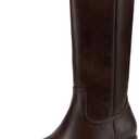 DREAM PAIRS Women's Square Toe Platform Chunky Block Heel Knee High Riding Boots (8, Dark Brown)