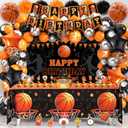 Basketball Birthday Party Decorations, Basketball Themed Party Decorations Supplies Include Balloon Arch Kit Banner Cake Topper Backdrop for Boys Sports Birthday Decor