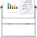 VIZ-PRO Double-Sided Magnetic Mobile Whiteboard, 72 x 48 Inches, Rolling Dry Erase Board Easel Stand on Wheels with Aluminium Frame for School Office Home 6' x 4'