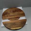 Acacia Wood Lazy Susan Wood Turntable Tray Cabinet Organizer, 16"