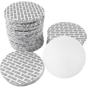 MEETOOT 100pcs Foam Lid Liner Pressure Sensitive Seal 70mm PS Foam Resistant Tamper Pressure Sensitive Seal for Round Jar Bottle Cap Liners Seals