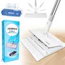 Snap Grip Mini Mop, Cloth Changing Mini Mop, Lazy Mopa Compatible with Swiffer Wet/Dry Pads, Dust Mopping for Hardwood, Tile, Floor, Includes 20 Disposable Dry Pads, Home Cleaning Essential (White)