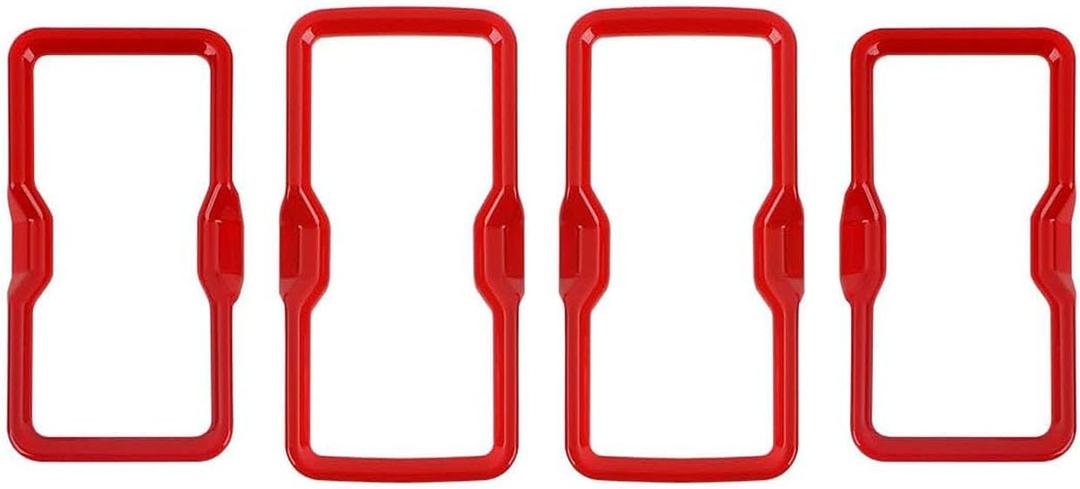 4PCS Center Console Dash AC Vent Ring Cover Compatible with Ford Bronco Interior Accessories 2021-2025 Air Conditioning Outlet Vent Trim(Red)