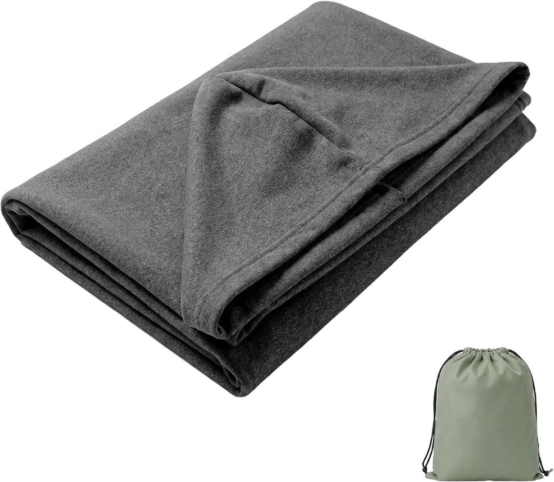 MREKFO Hooded Compression Sleep Sack for Deeper Sleep, Adult Swaddle Blanket with Side Pocket, Machine Washable with Storage Bag for Home, Camping & Travel, Gray, Extra Large