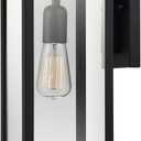 GLOBE Electric 44176 1-Light Outdoor/Indoor Wall Sconce, Matte Black Finish, Clear Glass Shade, Weather-Resistant Modern Exterior Light