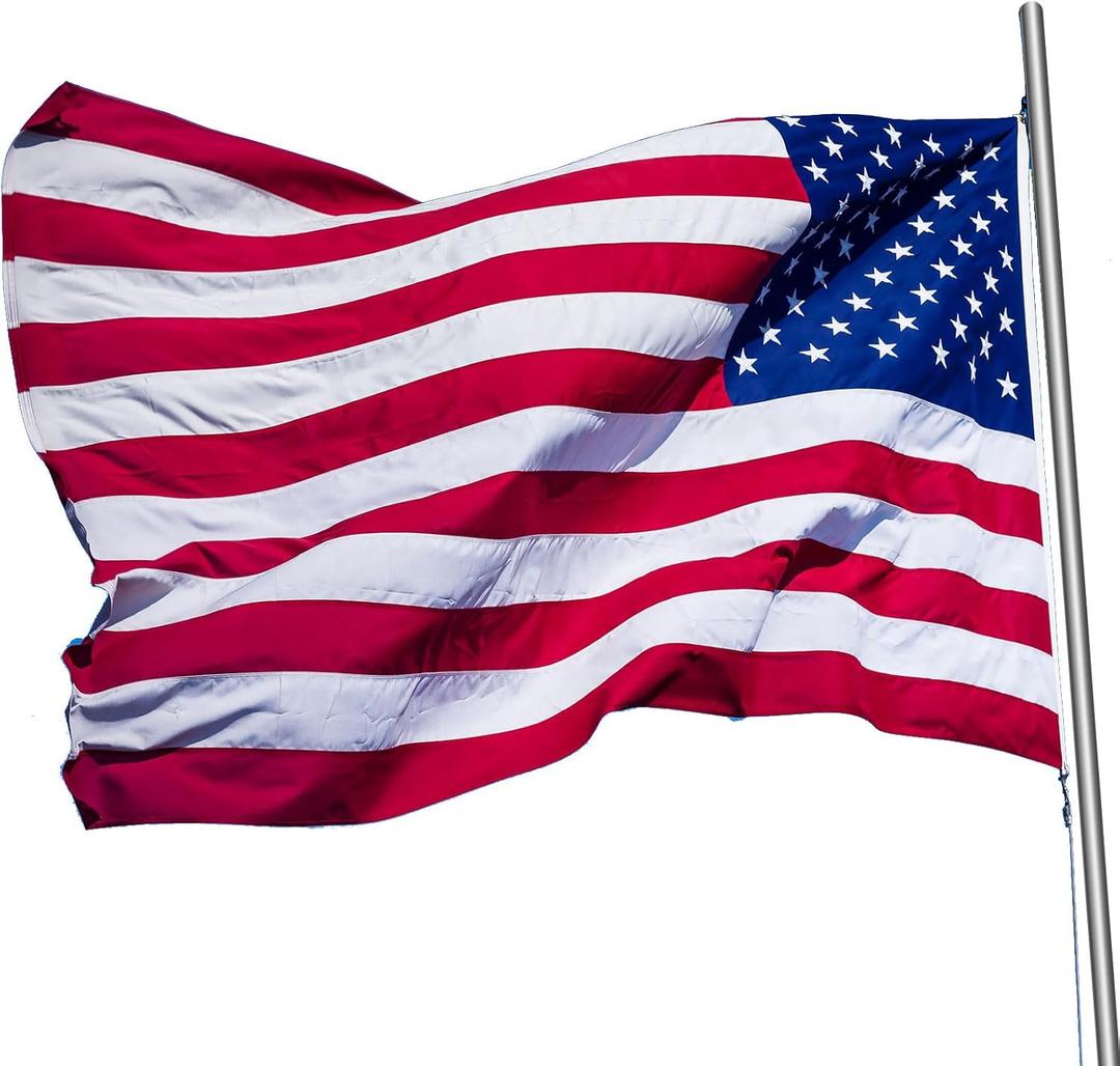 Tradder Large American Flag Outsides 6 x10 ft Heavy Duty Waterproof USA Flag with Embroidered Stars Sewn Stripes Brass Grommets for Outdoor Indoor, Veterans Day, Independence Day