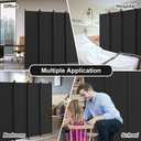 Kokorona 4 Panel Room Divider, 6FT Tall Folding Privacy Screen Wall Dividers, Portable Privacy Screen Freestanding Room Divider for Room Separation, Included - Cover Strips, Black, 88''W x 71''H