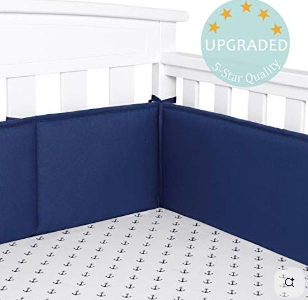 Microfiber Breathable Crib Bumper (9.5 x 27) (9.5 x 52) 100% Polyester