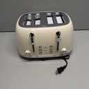 Mueller Retro Toaster 4 Slice with Extra Wide Slots Bagel, Defrost, and Cancel Function, 6 Browning Levels, Dual Independent Controls, Removable Crumb Tray and High Lift Levers, Beige
