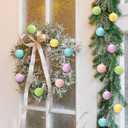 Gejoy 30 Pcs Mini Pastel Christmas Candy Balls 1.57'' Small Pastel Christmas Bulbs Ornaments Shatterproof Macaron Xmas Tree Balls Candy Land Hanging Ornaments Pink Yellow Blue Rainbow Xmas Tree Decor (Glossy)