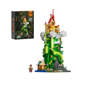 FUNWHOLE Lighting Building Bricks Set - Jack and The Beanstalk Construction Building Model Set 1248 PCS for Teen and Adults with LED Lighting Kit