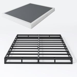 SHLAND Box Spring Queen - 3 Inch Heavy Duty Low Profile Metal Queen Box Springs for Bed, Mattress Foundation, Easy Assembly,Easy Clean Cover