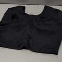 ENERBLOOM Open Back Workout Crop Tops for Women Backless Yoga Shirts Gym Short Sleeve Mild Support Compression Tee with Bra Small Black