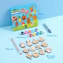 JOYIN 12 pcs Wooden Magnets, Painting Craft for Boys and Girls, Spring and Rainy Day Activities Kit, Craft Toys Gifts for Kids Birthday Easter