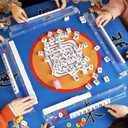 Suncle 4PCS Mahjong Racks with Pushers,Clear Acrylic American Majiang Tile Racks,Imports Modern Mahjong Racks with Built-in Pushers