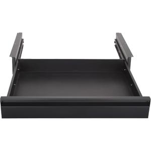 Under Desk Drawer For Desk 23.5 in, Pull out Storage Organizer with Slide Extension Mounted Under Flat Wooden Table or Workbench, Carbon Steel Hidden Desk Drawer,Black-No Top Support, 23IN Single
