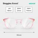 Stoggles Round Z87.1 Certified Polycarbonate Safety Glasses, Scratch & Shatter-Proof, Blue-Light & UV Blocking Lens, Top & Side Shields, Anti-Fog Dip Coated, Durable, Protective & Stylish Eyewear