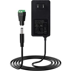 12V 5A DC Power Supply Adapter,UL Listed 12V 60W Power Supply with 5.5x2.1mm Plug&LED Plug,100V-240V 50-60Hz AC/DC Power Adapter 12 Volt 5Amp Power Supply for LED Strip Lights CCTV Camera