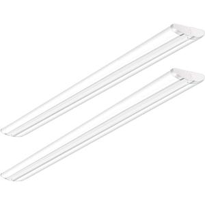 ANTLUX 110W 8FT LED Wraparound Ultra Slim Strip Lights, 12600LM, 5000K, 8 Foot LED Garage Shop Lights, Flush Mount Warehouse Office Ceiling Lighting Fixture, Fluorescent Tube Replacement, 2 Pack (5000K Daylight White)