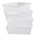 4-Pack 25 L Commercial Bus Box/Tote Box, Plastic Utility Bus Tub, White