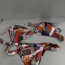 RoseSeek Women's 2 Piece Leopard Floral Bathing Suit Wireless Triangle Swimsuit High Waisted Bikini Sets Size L