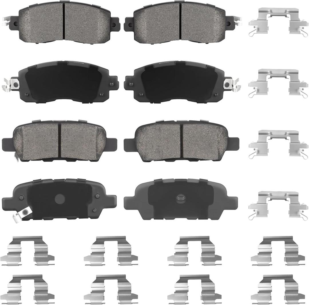 2 x Front Ceramic & Rear Semi-Metallic Brake Pads Set for Nissan Altima 2013-2019 Only 4-Door Models 8PCS