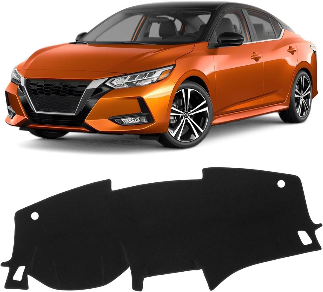 KUST Black Dash Cover for Nissan Sentra (S, SV, SR) 2020-2024 2025 2026 Non-Slip Dashboard Cover Polyester Interior for Nissan Sentra Accessories Sunshade No Glare