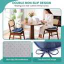 BETU Chair Cushions for Dining Chairs Set of 6,3.5" Thick Outdoor Indoor Chair Pads with Ties,Non Slip Backing and Covers, Seat Cushion for Kitchen Dining,Bar,Patio Furniture15.5"X15.5"X3.5",Navy Blue