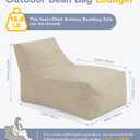 Outdoor Bean Bag Chair Lounger - Small Beanbag Floor Sofa with Shredded Foam Filling, Splash-Proof Detachable Zipper Cover for Patio Poolside Area Relaxing, Beige