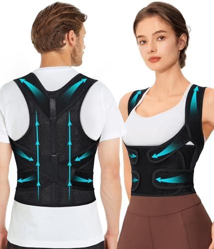 URSEXYLY Back Brace Posture Corrector for Women Breathable Posture Brace Adjustable Full Back Support Brace,Upper and Lower Back Pain Relief(Small,Black)