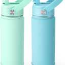 Fimibuke Kids Insulated Water Bottle, 18oz BPA FREE Kids Cup with Straw Double Wall Vacuum Tumbler 18/8 Stainless Steel Leak Proof Toddler Water Bottle for School Boys Girls (2 Pack,Underwater World)