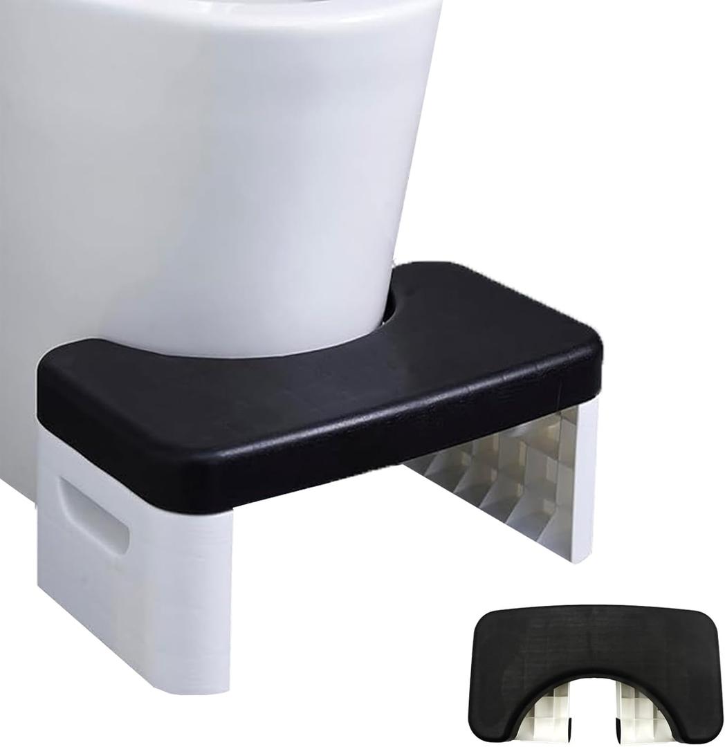 Toilet Stool, Plastic Portable Non-Slip Squat Stool, Adult Poop Stool, Bathroom Footstool for Easy Storage, Toilet Assistance
