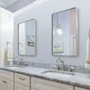 ANDY STAR 24x30'' Chrome Mirrors for Bathroom Sink, Rounded Rectangle Bathroom Vanity Mirror in 1'' Rustproof Seamless Tube Metal Frame, Wall-Mounted Horizontal/Vertical for Home Remodel, Over Sinks