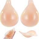 ChinEluviis Sticky Bra Invisible Breast-Lifting Silicone Pasties Adhesive Bras for Women Backless Dress (Beige, M)