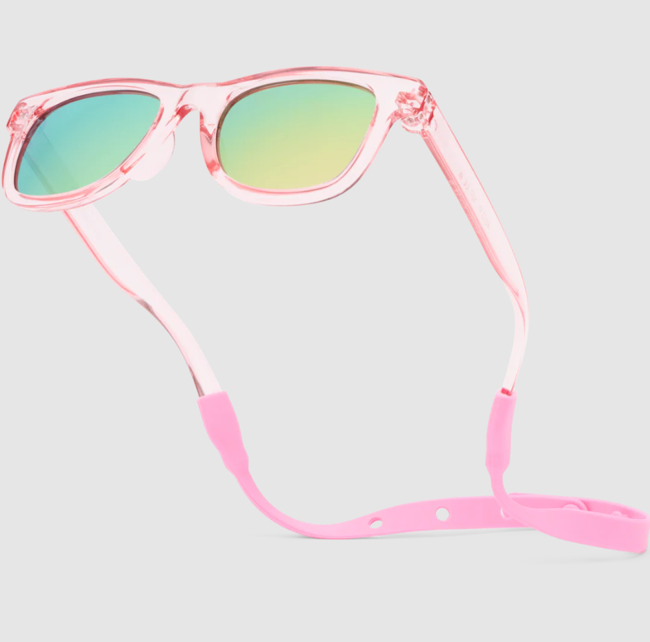 Transparent Pink Polarized Baby Sunglasses with Strap 0-24 Months