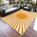 Anidaroel Outdoor Area Rug for Patio Clearance 8x10ft Waterproof, Reversible Plastic Straw Rug Outside Rug, RV Mat for Camping, Porch, Balcony, Pool Deck (Orange,8x10')