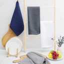 Homaxy 100% Cotton Waffle Weave Kitchen Dish Towels, Ultra Soft Absorbent Quick Drying Cleaning Towel, 13 x 28 Inches, 8-Pack, Light Gray