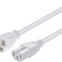 Monoprice Heavy Duty Power Cord - NEMA 5-15P to IEC 60320 C15, 14AWG, 15A/1875W, 125V, SJT, 8ft, White