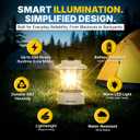 LUXPRO Retro LED Lantern - Battery-Powered Emergency Lantern - Water Resistant - Bright LED Lamp for Indoor & Outdoor Use - Use for Tents, Hiking or Hurricane Prep (Beige, Pack of 1)