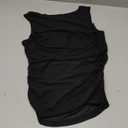 Aopwsrlyi Women Summer Sheer Mesh Tank Top Sleeveless Cowl Neck See Through Ruched Tank Tops (Small, Black)