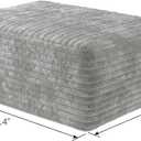 37.4" Plush Corduroy Ottoman, Upholstered Cloud Ottoman for Boneless Couch in a Box, Modular Sectional Couches for Living Room Bedroom, Compressed Memory Foam, No Assembly Require, Grey
