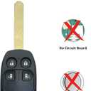 2 Pcs Replacement Key Fob Cover Case Fits for Honda Odyssey 2011 2012 2013 Keyless Entry Key Fob Shell
