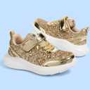 LUCKY STEP Kid's Glitter Fashion Sneakers Sparkly Princess Tennis Bling Shiny Sequins Athletic Walking School Shoes for Children/Boys/Girls, Size 12 Little kids