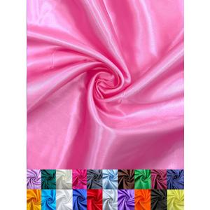 Eovea | Satin Fabric by The Yard | 60" Wide | Shiny Metallic | Sewing, Bridal, Lining, Drapery, Upholstery, DIY Crafts, Decoration (Pink, 2 Yard)