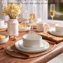Famiware Star Plates and Bowls Sets, Modern Stoneware Dinnerware Sets for 8, 24-Piece Kitchen Dish Set - Microwave and Dishwasher Safe, Chip and Scratch Resistant, Matte White