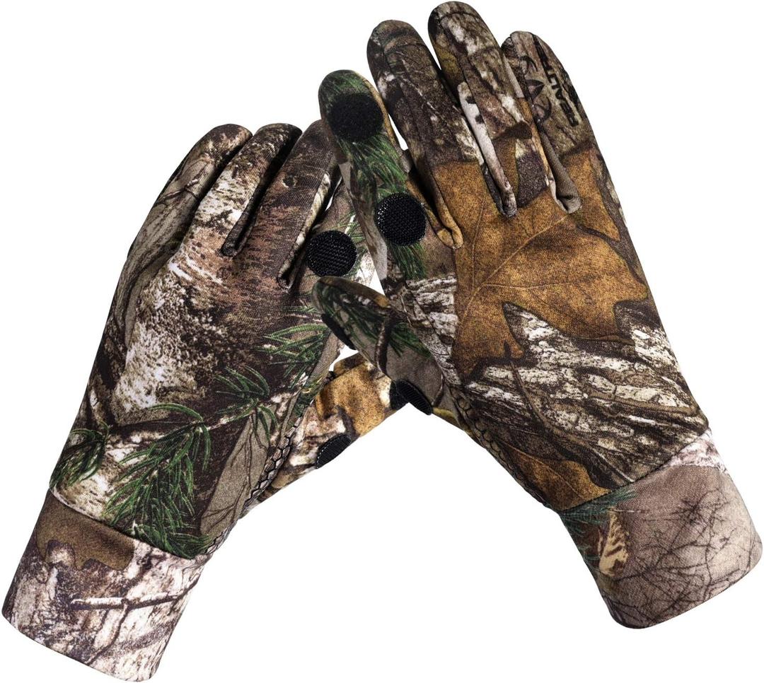 EAmber Camouflage Hunting Gloves Full Finger/Fingerless Gloves Pro Anti-Slip Camo Glove Archery Accessories Hunting Outdoors (Large)