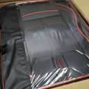 Amooca Car Seat Covers Full Set Automotive Seat Protection Fit for Most Cars SUVs Front & Back Seats Waterproof Nappa Leather Car Seat Cushion Protector Black & Red